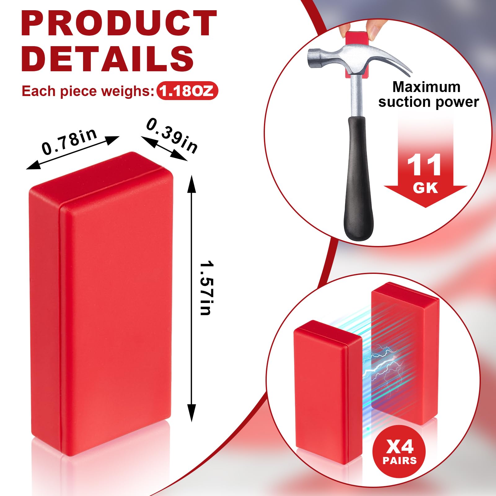 Strdfeve waterproof red coating blends with flags while preventing rust.