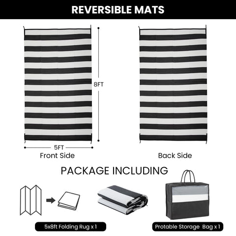 Strickland Home outdoor rug pattern closeup—durable double-sided design for flexible use.