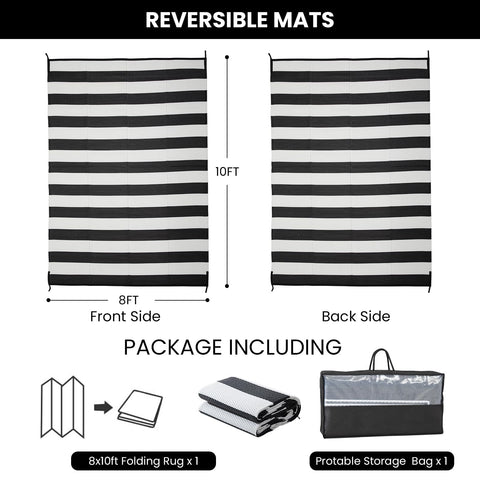 Strickland Home outdoor rug reversible pattern close-up showing two design options.