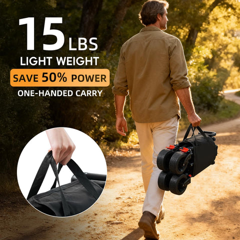 Strolking adjustable telescopic handle for comfortable pulling.
