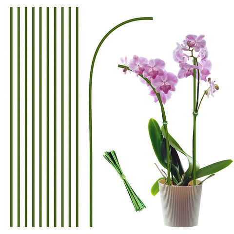 Stroller bendable plant stake closeup supports delicate stems.