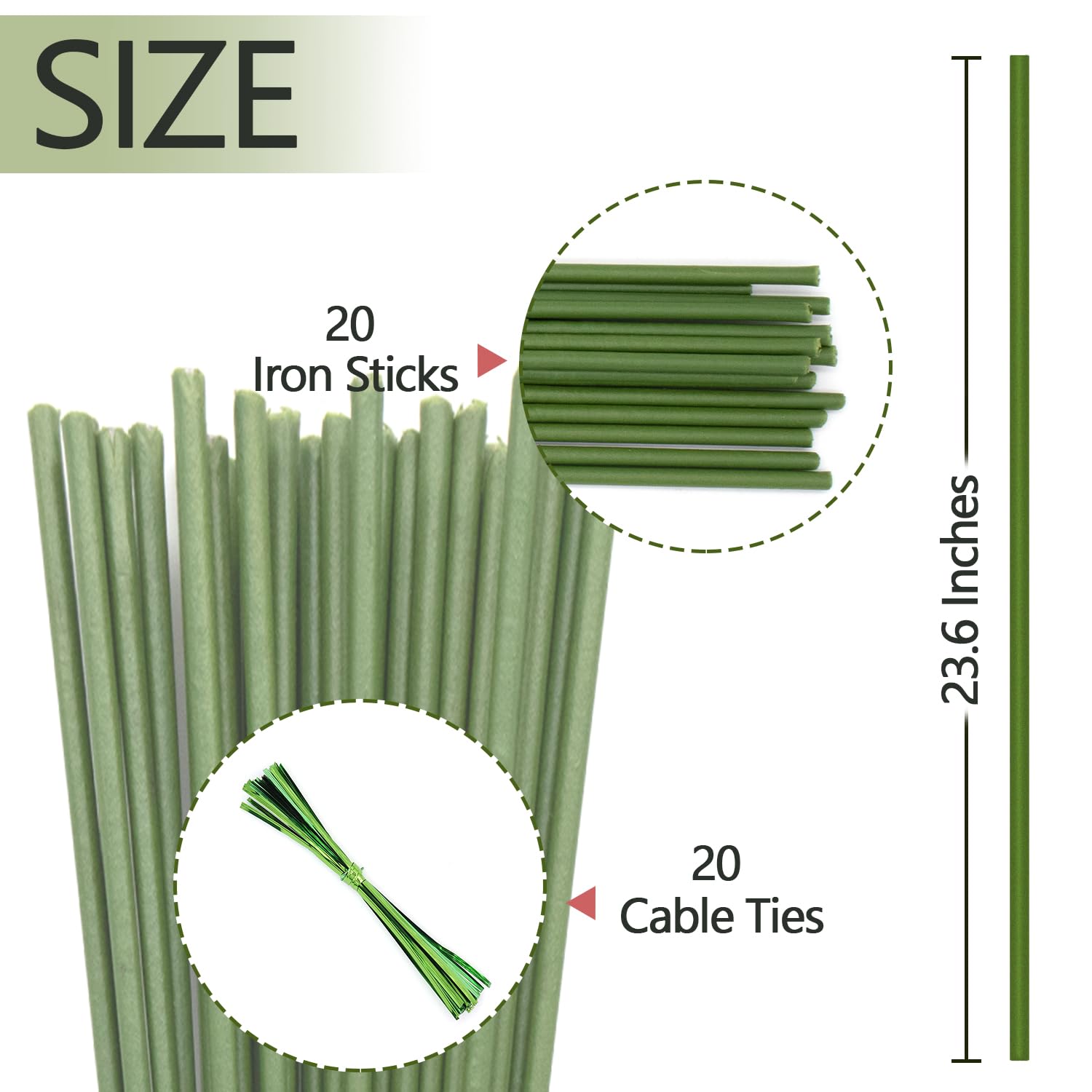 Stroller bendable stake close-up shows flexible design for custom shapes