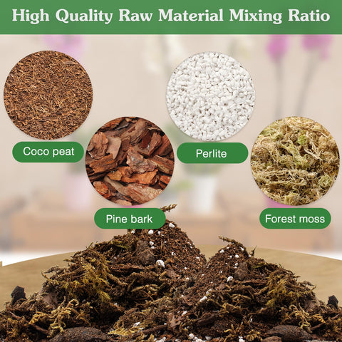 Close-up texture of dried forest moss and coco peat in the Stroller mix.