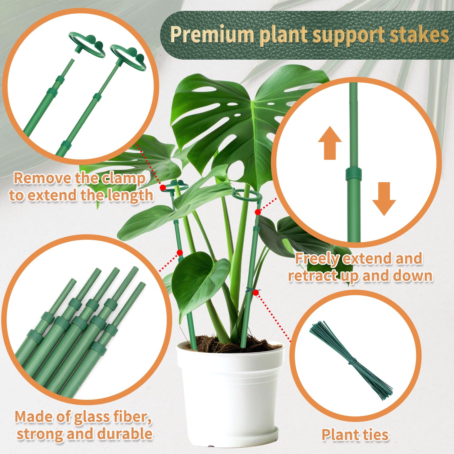 Stroller top clips detach easily for quick, secure plant attachment.