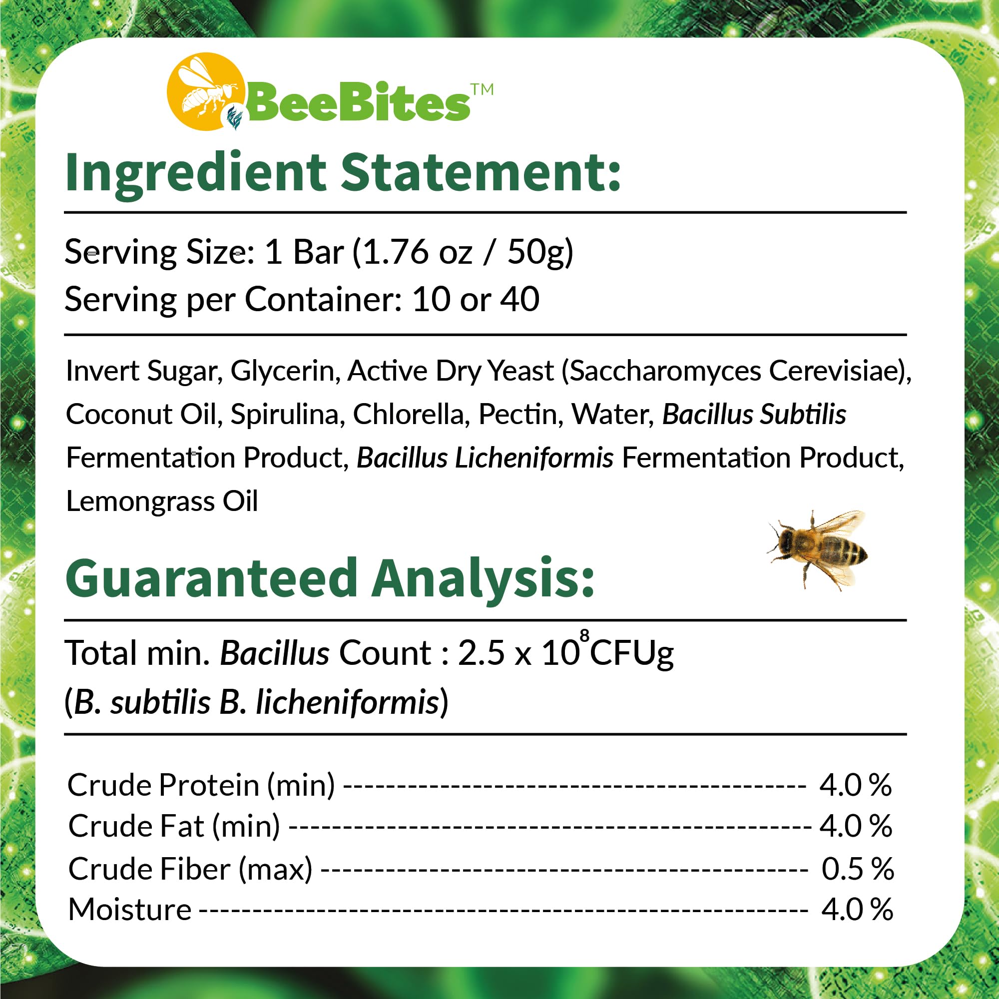 STRONG MICROBIALS BeeBites USA-made production with microbiologists and beekeepers.