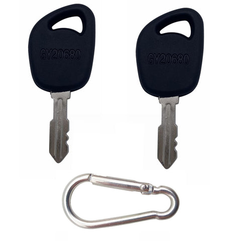Strongthium 140403 replacement key close-up for GY20680, ready for John Deere mowers.