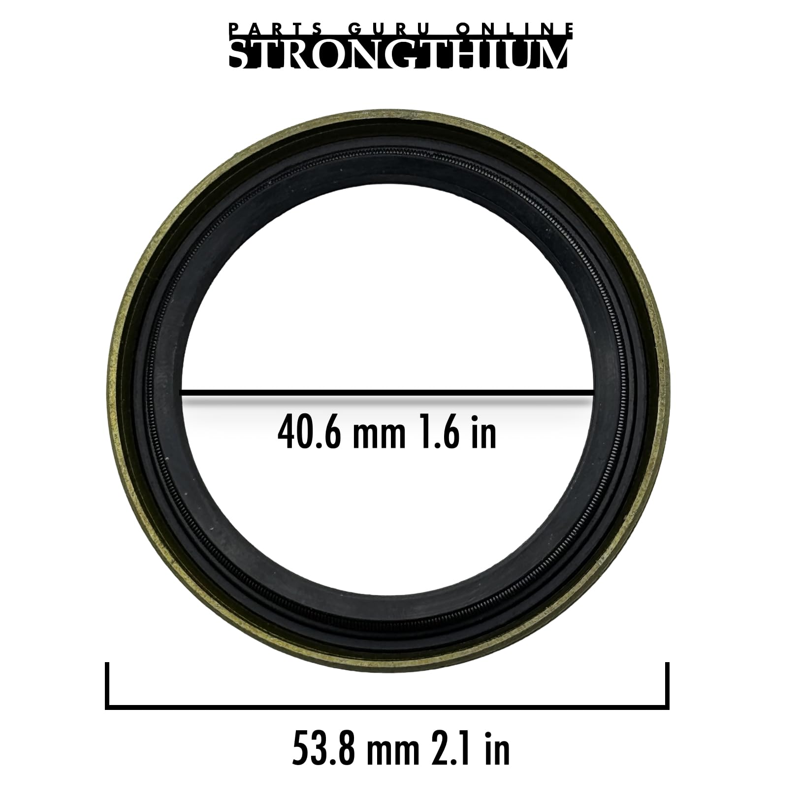 Strongthium oil seal compatibility graphic highlights Briggs and Toro compatibility.