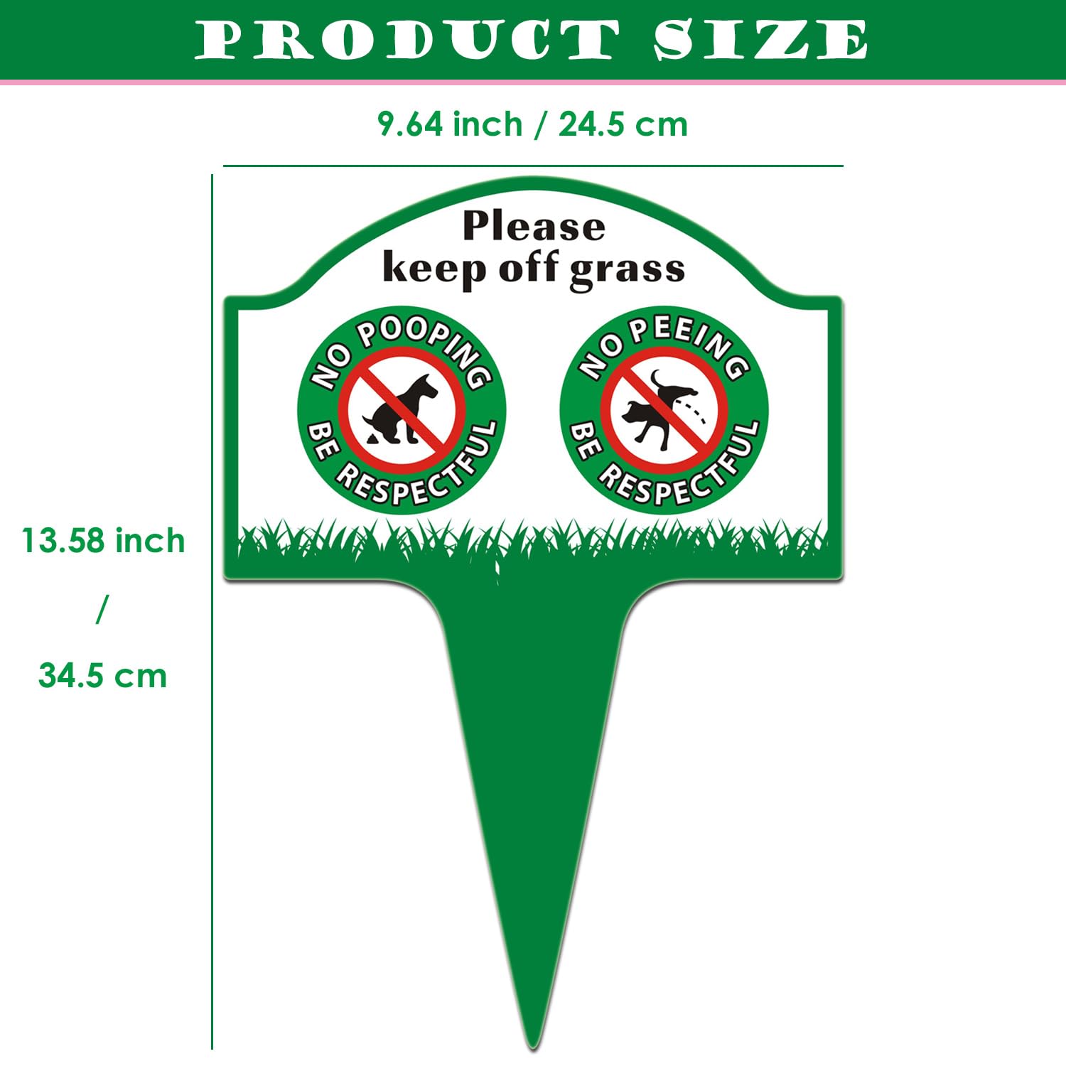 Stupidheart No Poop Sign aluminum yard sign built for outdoor durability.