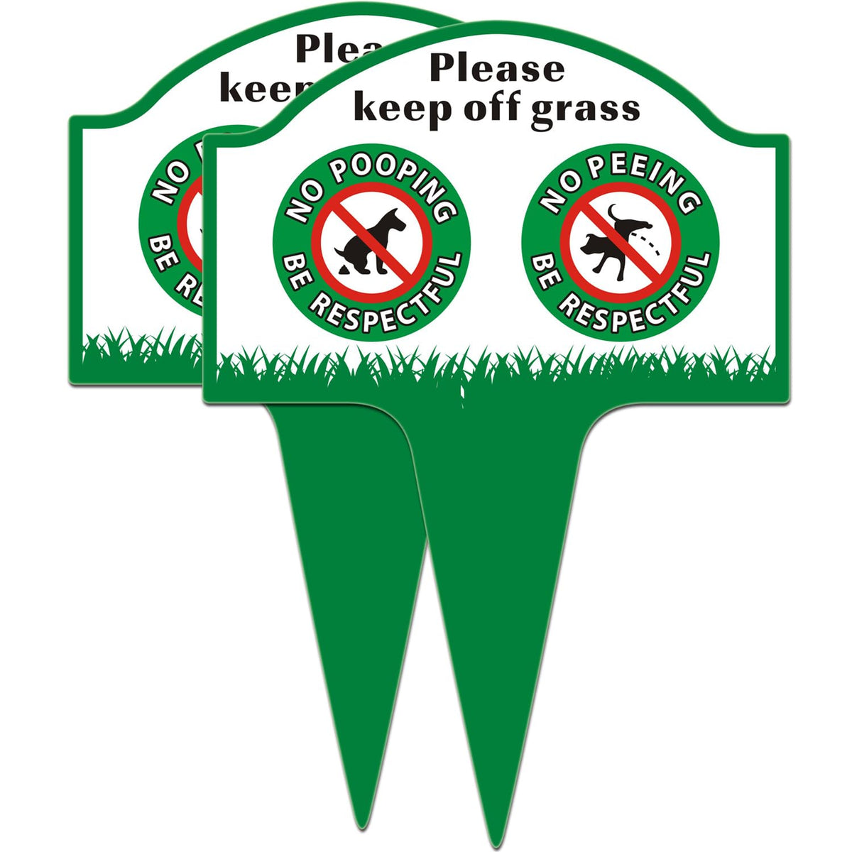 Stupidheart No Poop Sign double-sided lawn sign for visibility from both directions.