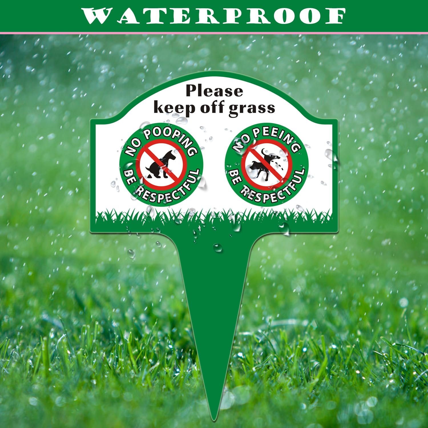 Stupidheart No Poop Sign weatherproof outdoor sign with stake.