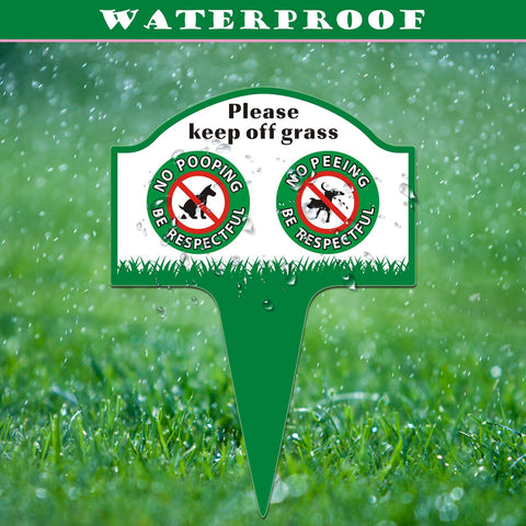 Stupidheart No Poop Sign weatherproof outdoor sign with stake.