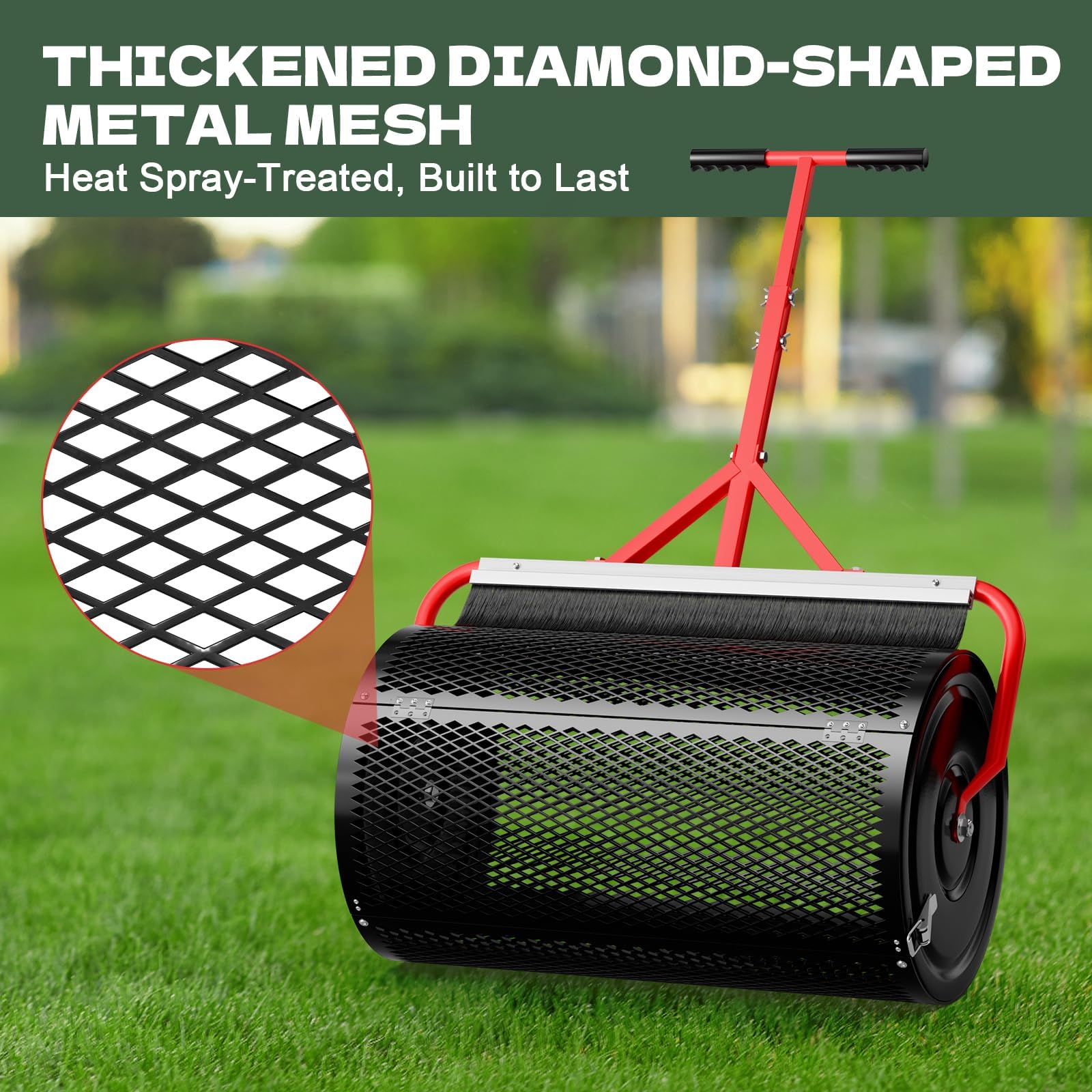 Sturdon diamond mesh drum supports even breakup and distribution of materials