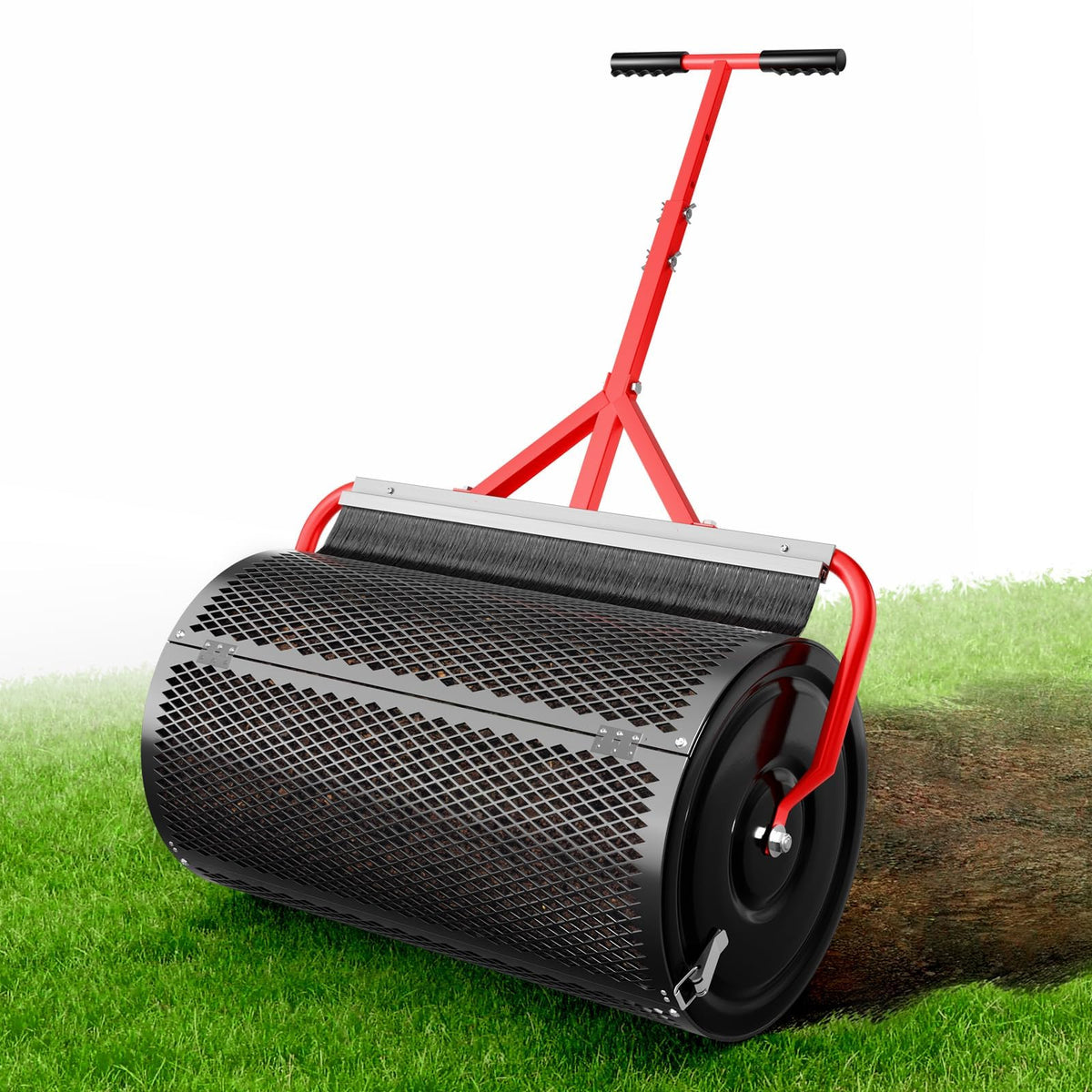 Sturdon compost spreader drum enabling even distribution across 250–300 sq ft per load