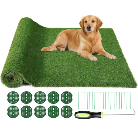 Sturdum artificial grass 4x10 ft overview with dense three-tone blades for a soft, natural look.
