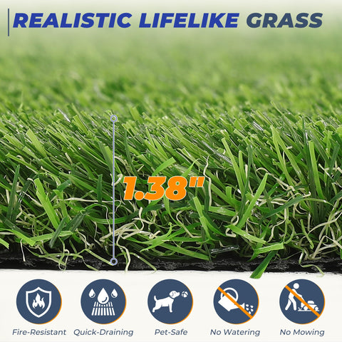 Sturdum outdoor grass mat on patio demonstrating clean, green surface.