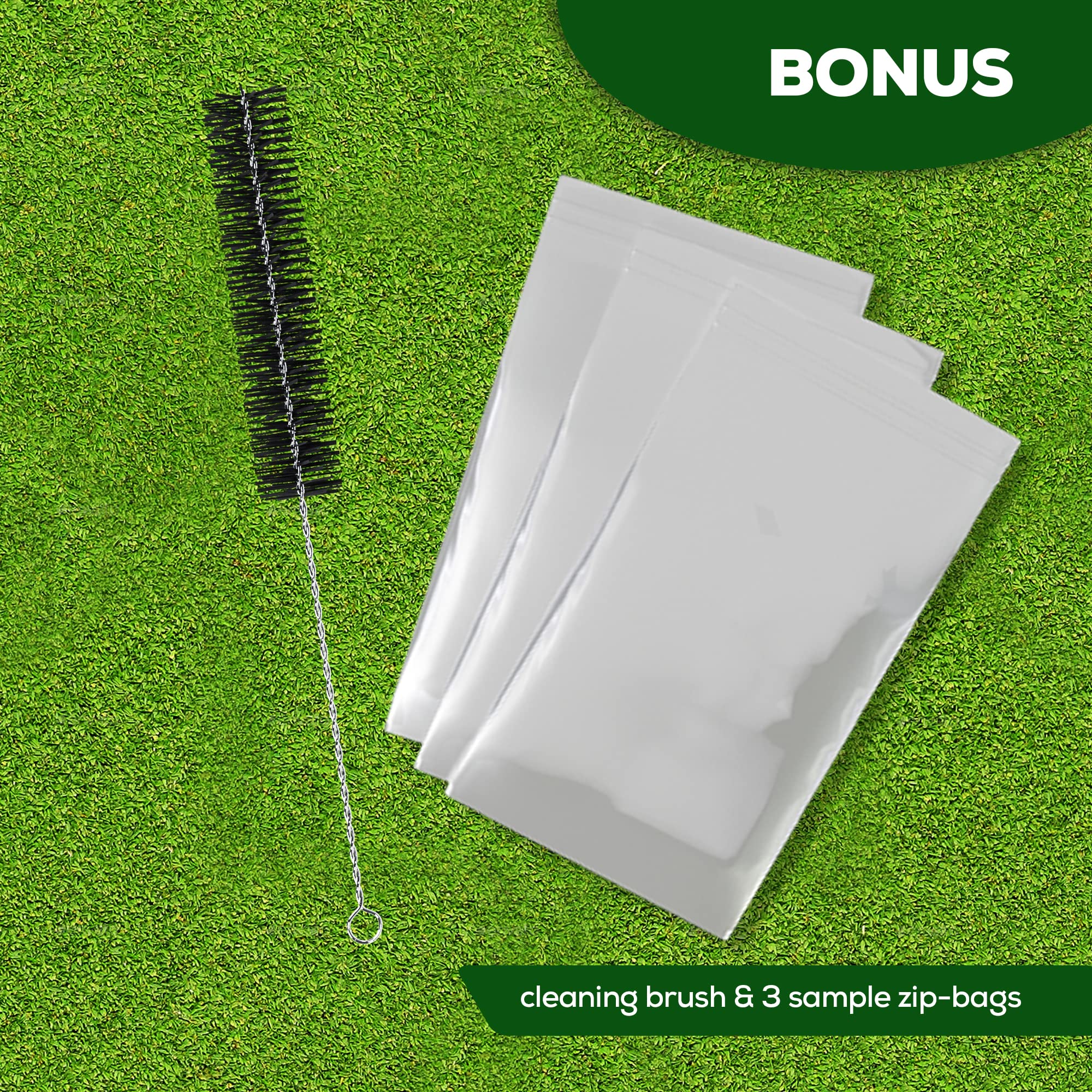 SturdyShape tapered tube design enables clean soil core collection