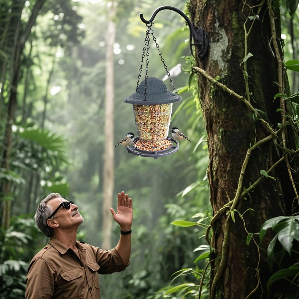 STWPYL Small Bird Feeder shows drainage holes to keep feed dry