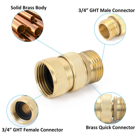 STYDDI 3/4-inch GHT female connector compatible with most hoses.