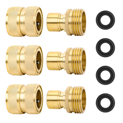 STYDDI brass full-flow quick connect showing unobstructed water path for faster watering.