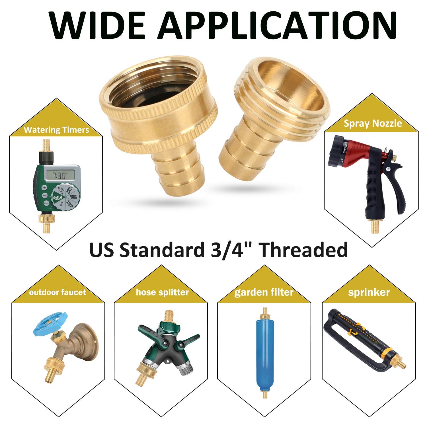 STYDDI solid brass male connectors ready for quick, secure hose joins