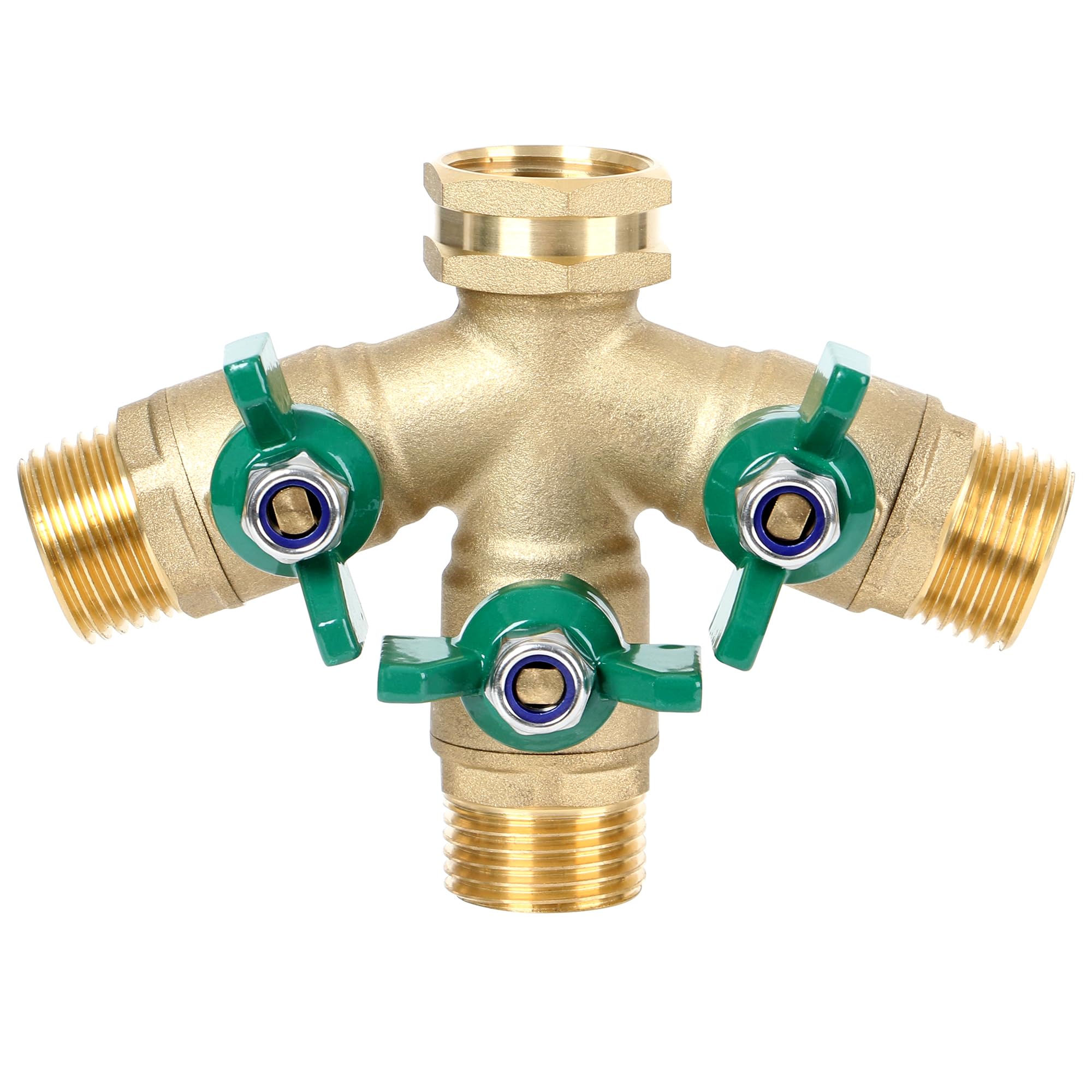 STYDDI Full Flow brass body splitter for maximum water delivery in gardens.