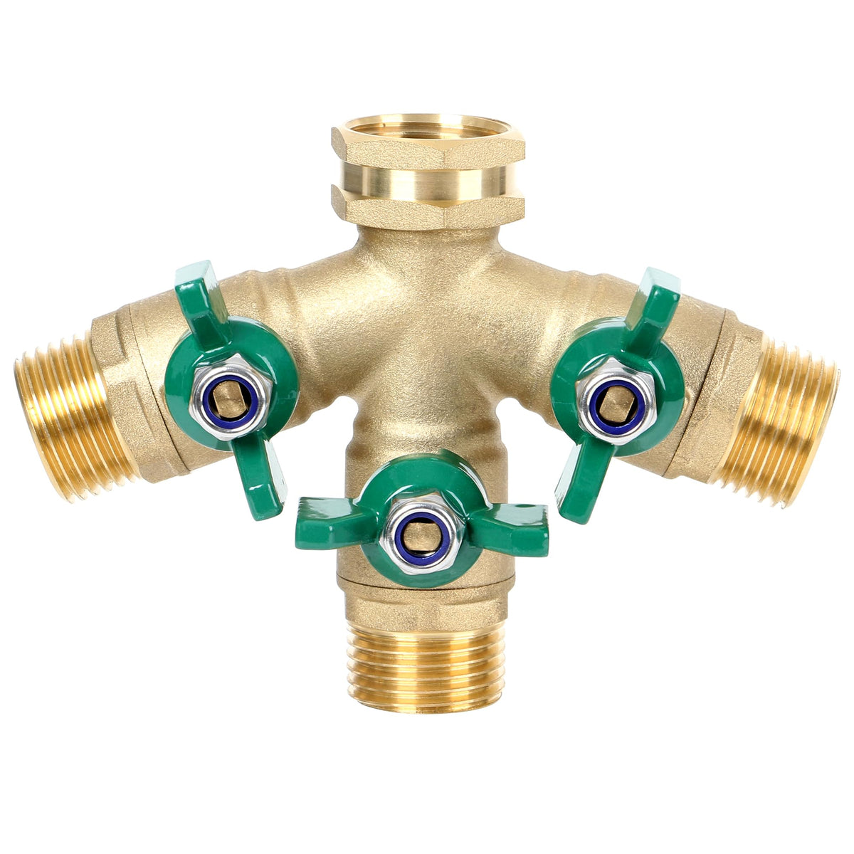 STYDDI Full Flow brass body splitter for maximum water delivery in gardens.