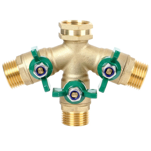 STYDDI Full Flow brass body splitter for maximum water delivery in gardens.