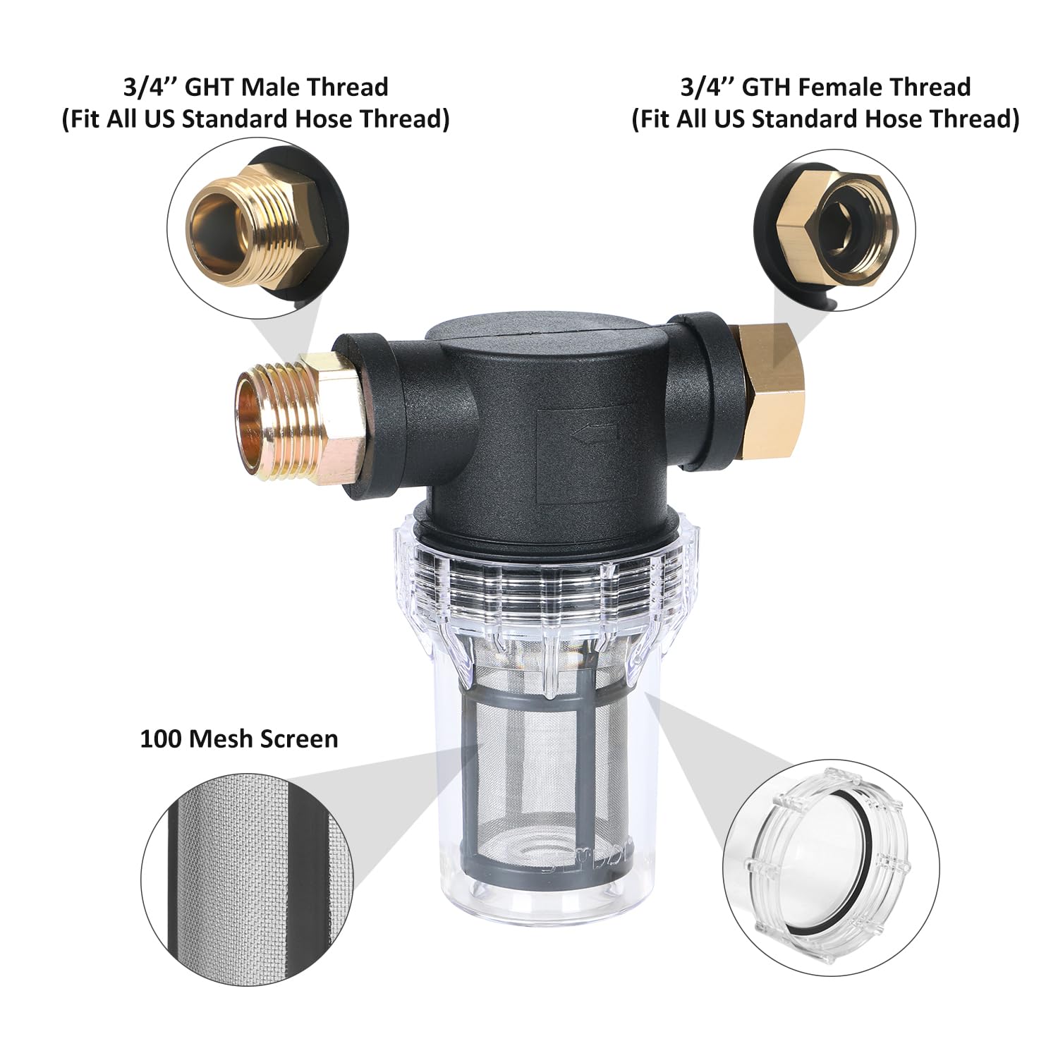STYDDI garden hose filter blocks dirt from entering irrigation devices