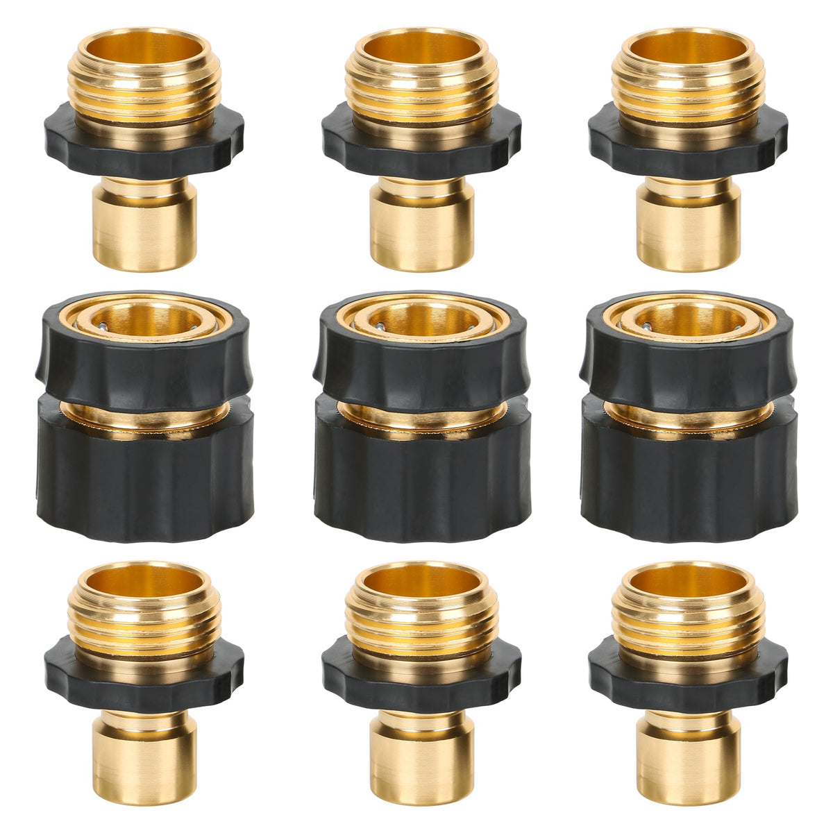 STYDDI garden hose quick connect with water stop for seamless attachment switching.