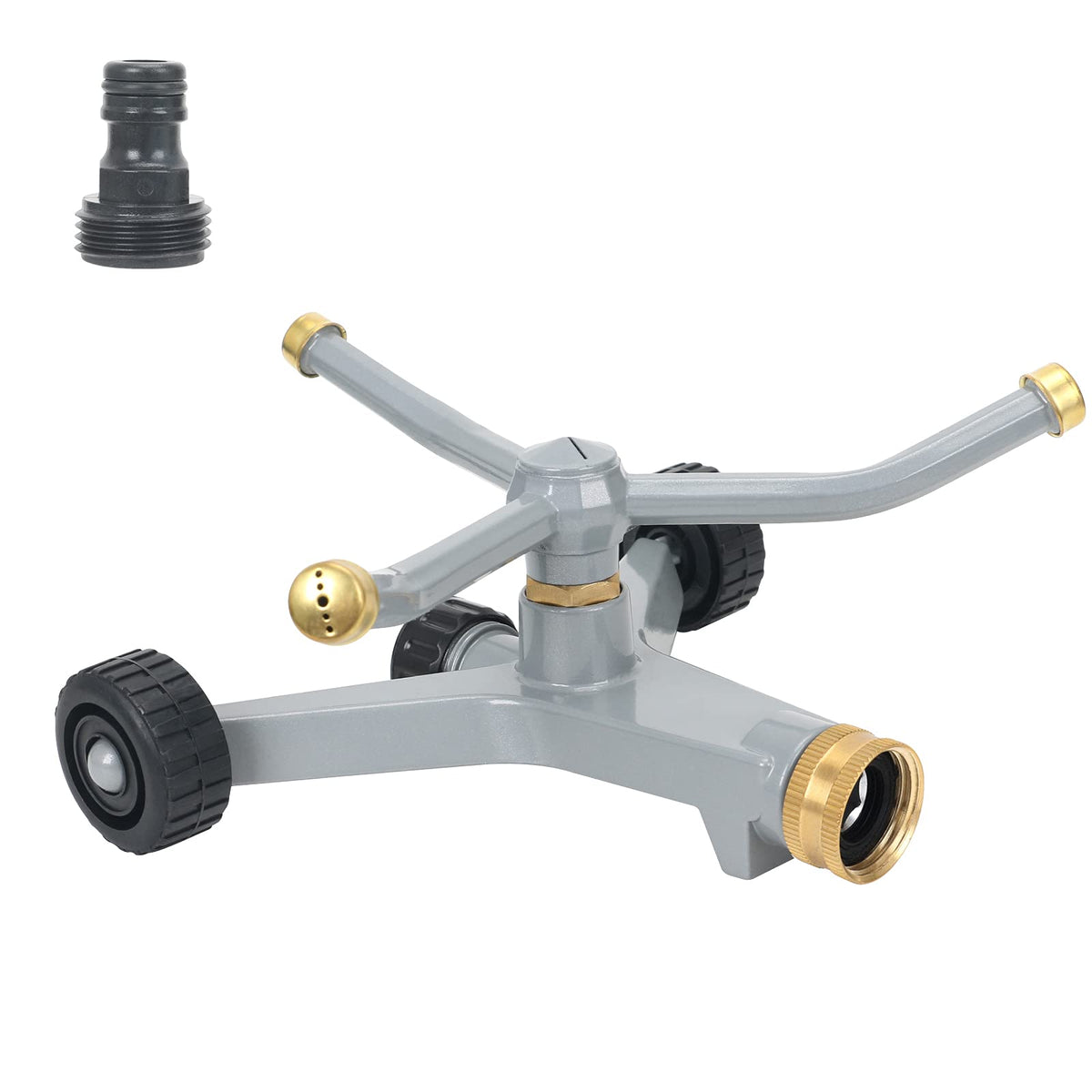 STYDDI metal rotating sprinkler base enables effortless movement on lawn