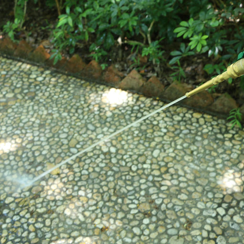 STYDDI nozzle jet stream detail shows powerful straight spray for heavy stains.