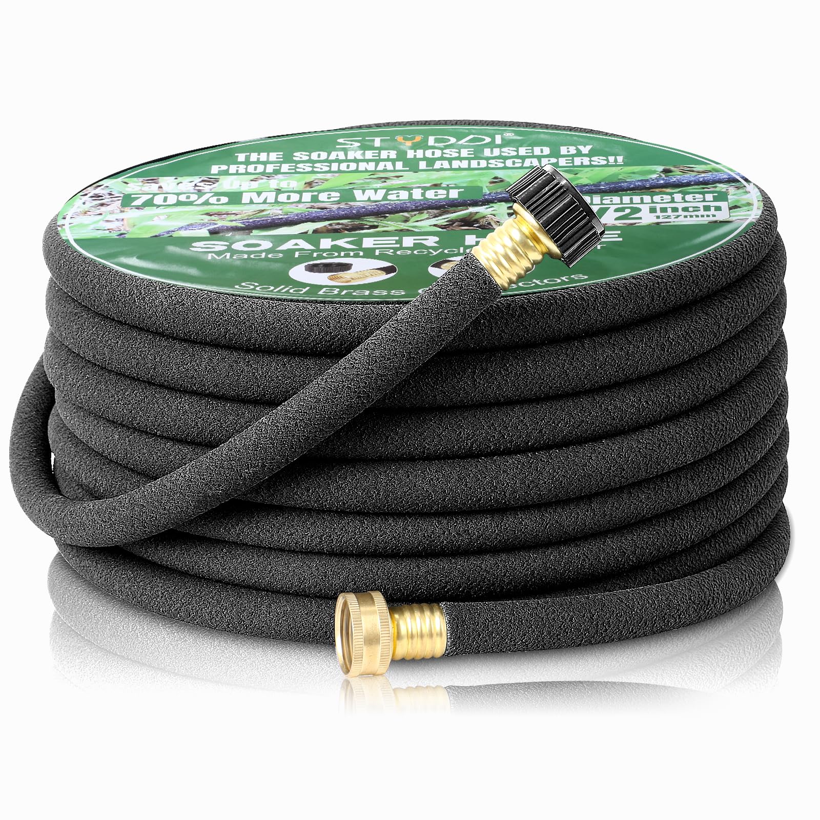 STYDDI soaker hose laid out in a garden bed for even moisture