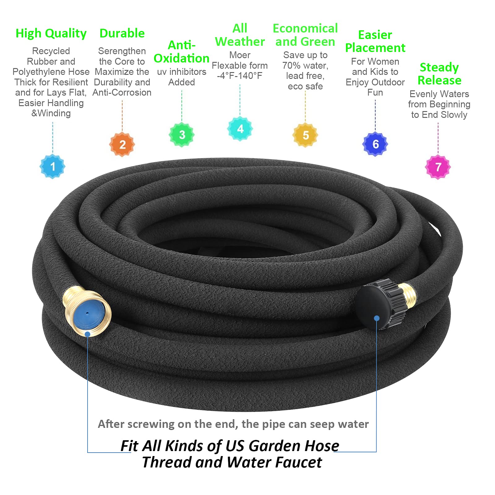 STYDDI flat-design hose bends easily around plants for flexible layout