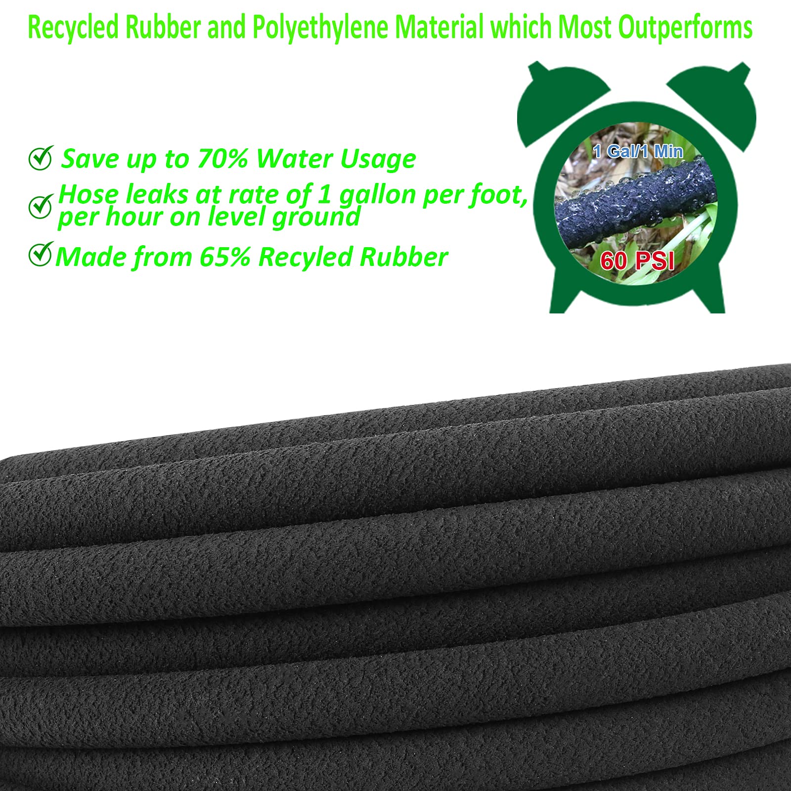 STYDDI soaker hose in use along garden beds for consistent moisture