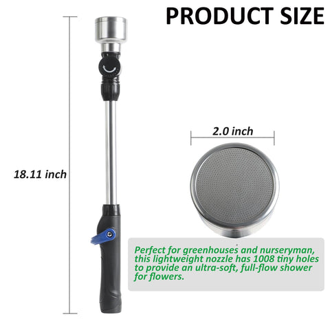 STYDDI stainless head ensures a gentle, even spray for delicate seedlings.