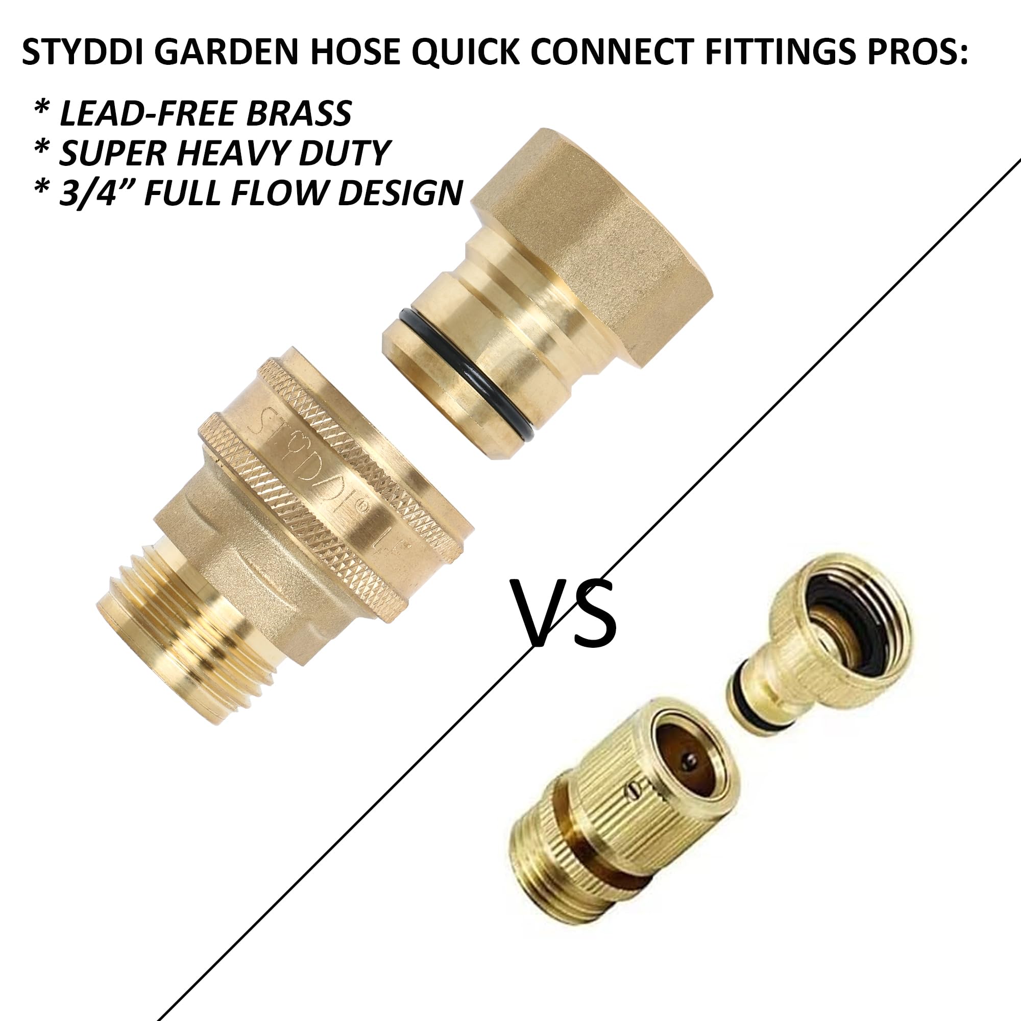 STYDDI standard GHT threads fit most hoses and spigots