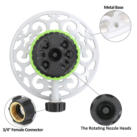 STYDDI Turret Pattern Sprinkler coverage up to 1225 sq ft for larger yards.