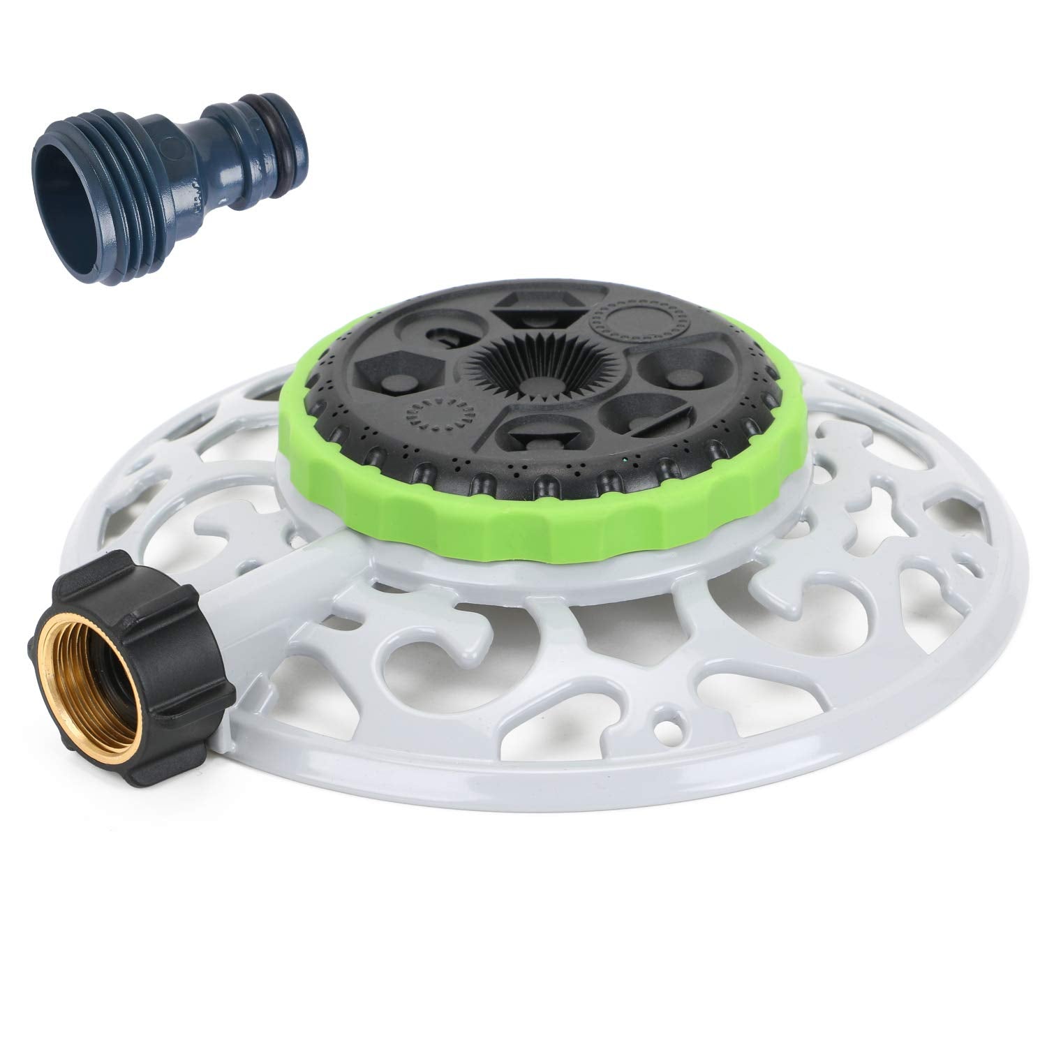 STYDDI Turret Pattern Sprinkler with a sturdy metal base for stable watering.