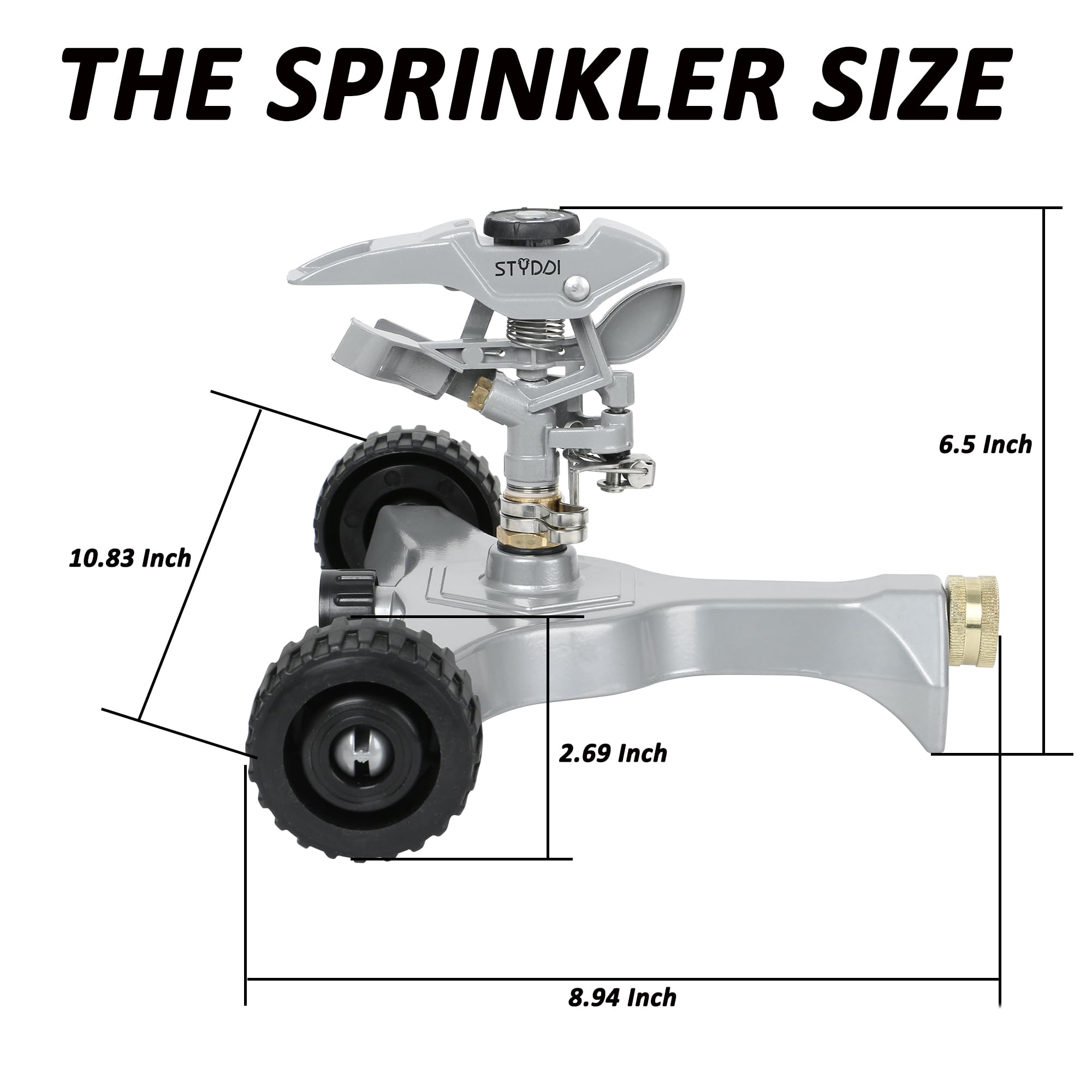 STYDDI two large wheels provide stability on uneven ground.