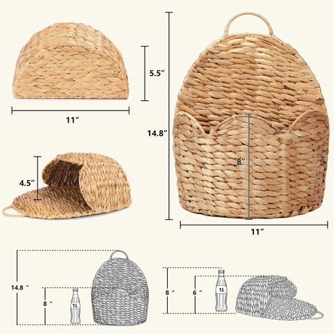Stylave door basket with fan-shaped base increases stability for arrangements.