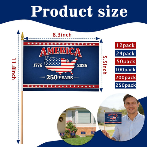 Style-A Flag anniversary-design mini flags convey heritage during historical projects and celebrations.