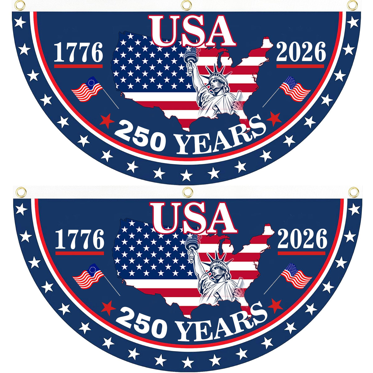 Style A USA Flag 250th anniversary banner for wall display and celebrations.