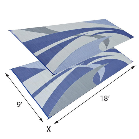 Stylish Camping 159183 outdoor rug blue grey on patios and grass