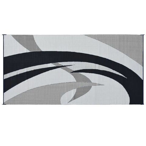 Stylish Camping reversible mat on garden grass protects turf and cleans easily.