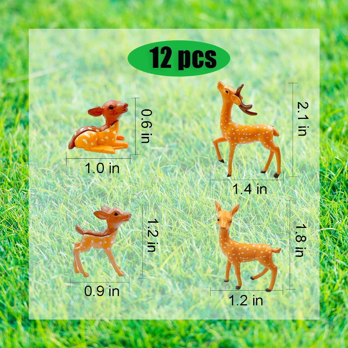 Close-up of Suartus resin deer figurine showing bright color and durable finish.