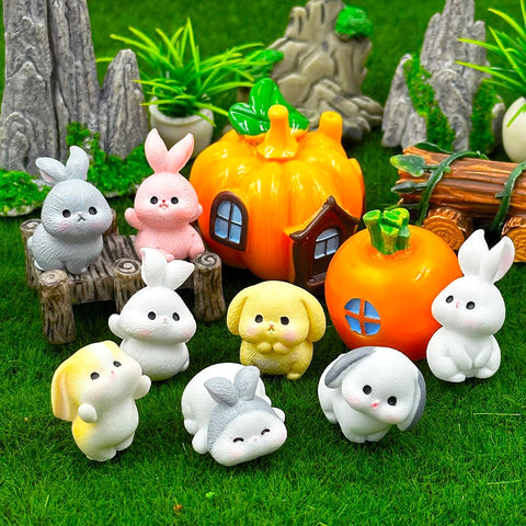 Suartus mini rabbits brighten aquariums and small landscapes with color.