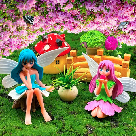Suartus resin fairy garden ornaments are durable and vivid, ideal for outdoor displays.
