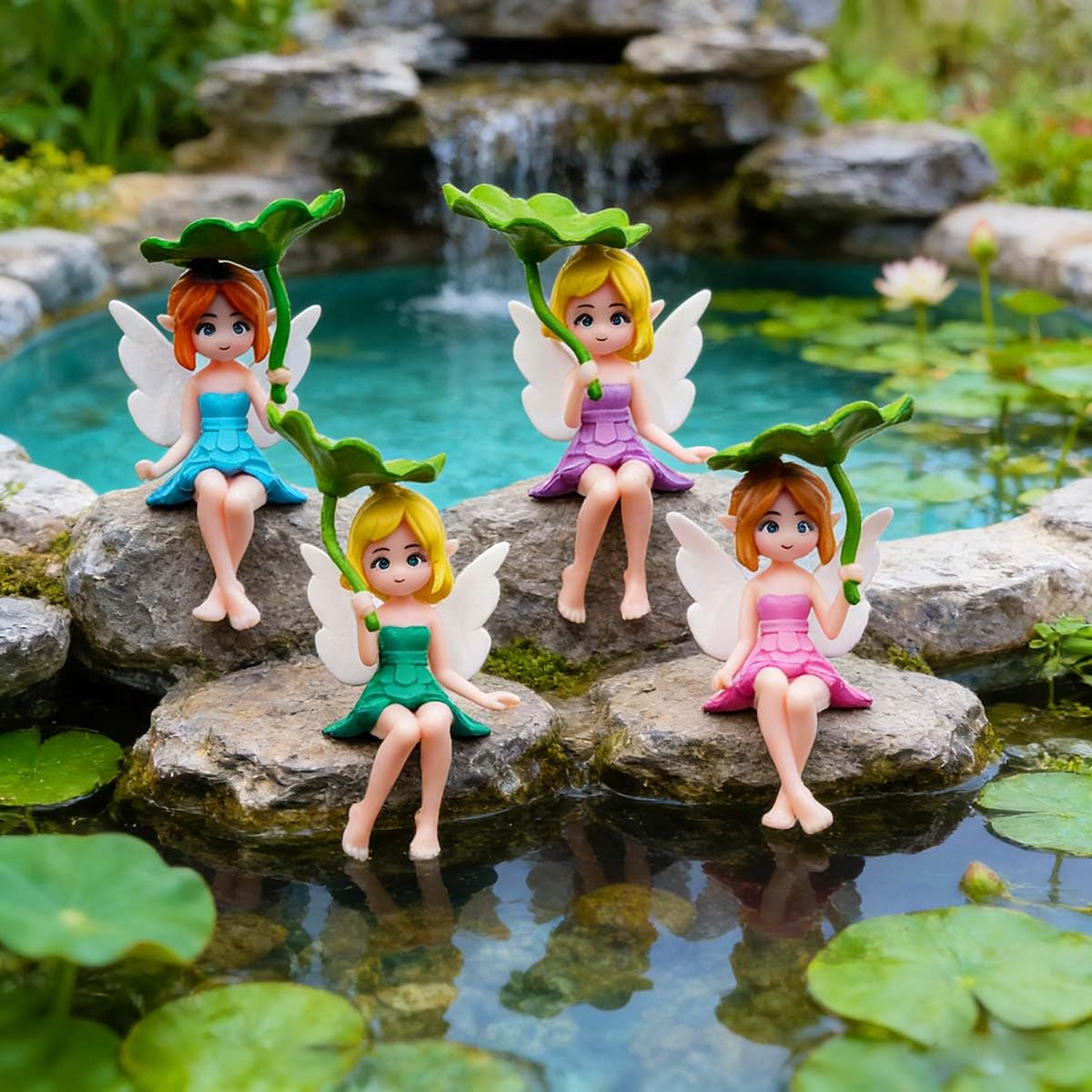 Suartus colorful resin fairy figurine adds whimsy to DIY garden projects and bonsai