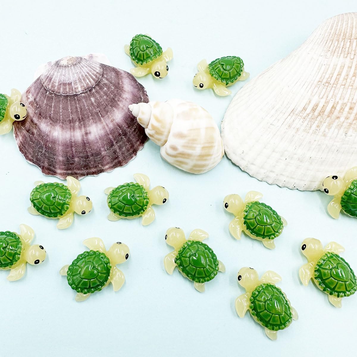Suartus resin turtle figurines with bright color for décor.