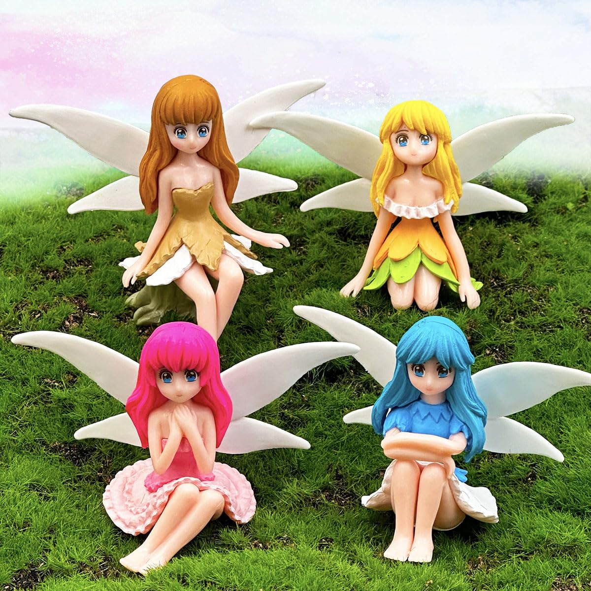 Suartus four-pack fairy figures for wedding or party decor and gifts.